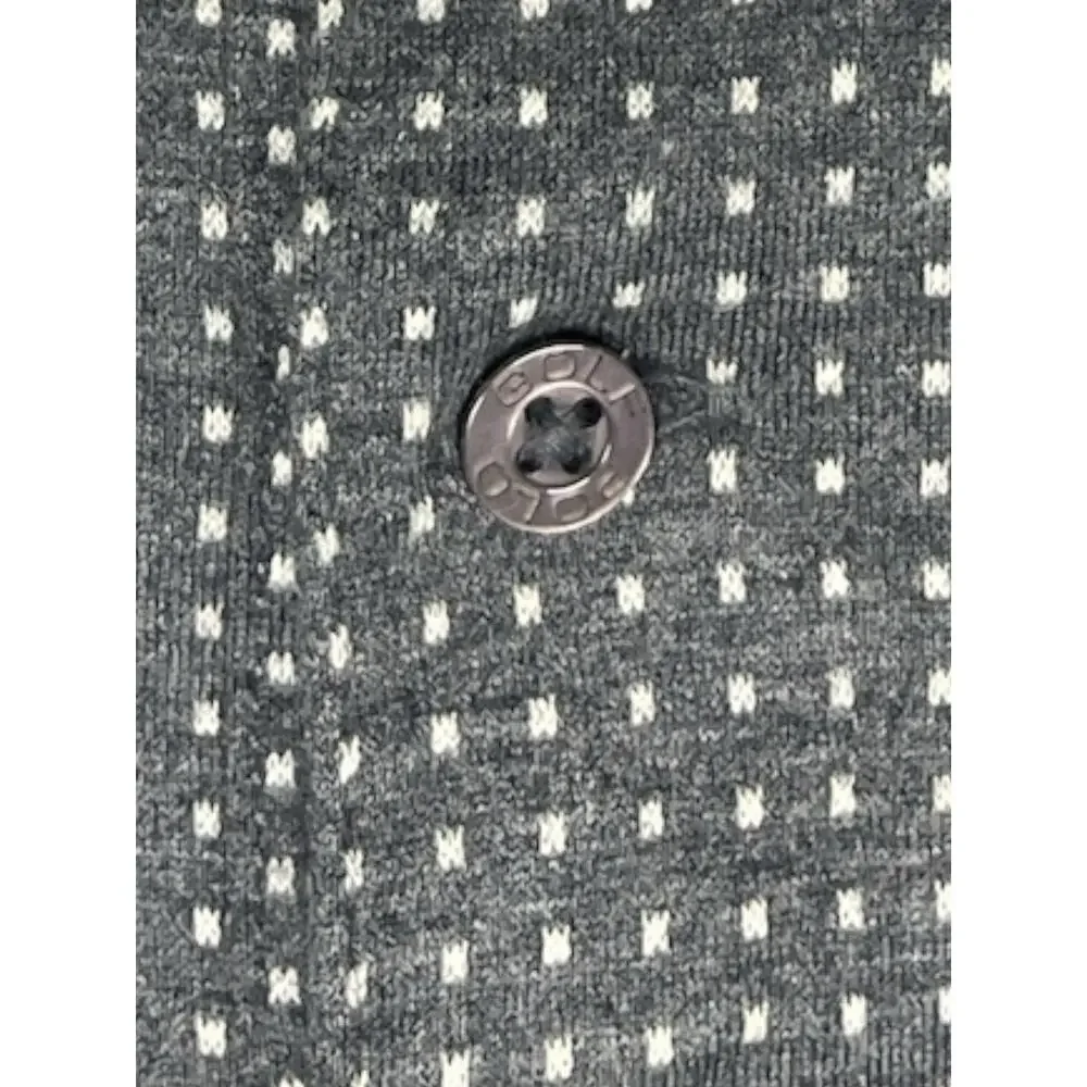 Polo Golf Ralph Lauren Shirt M Pima Cotton Peru Gray Dot Pattern Excellent